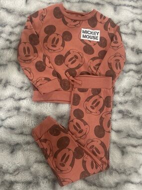 Disney Kids Matching Set Mickey Mouse Rust and Chocolate